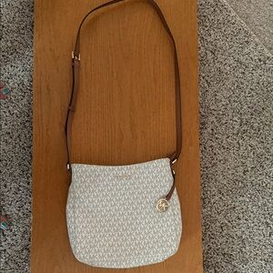Michael Kors Beige and Brown Crossbody Bag